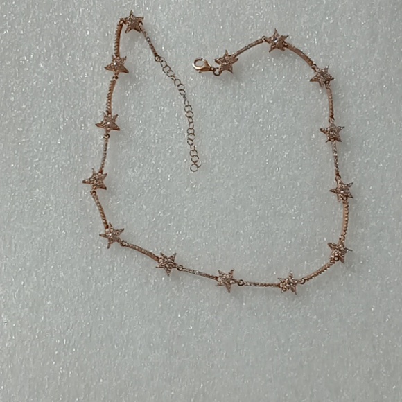Sterling Silver Stamped, Rose Gold Choker #349 - Picture 1 of 13